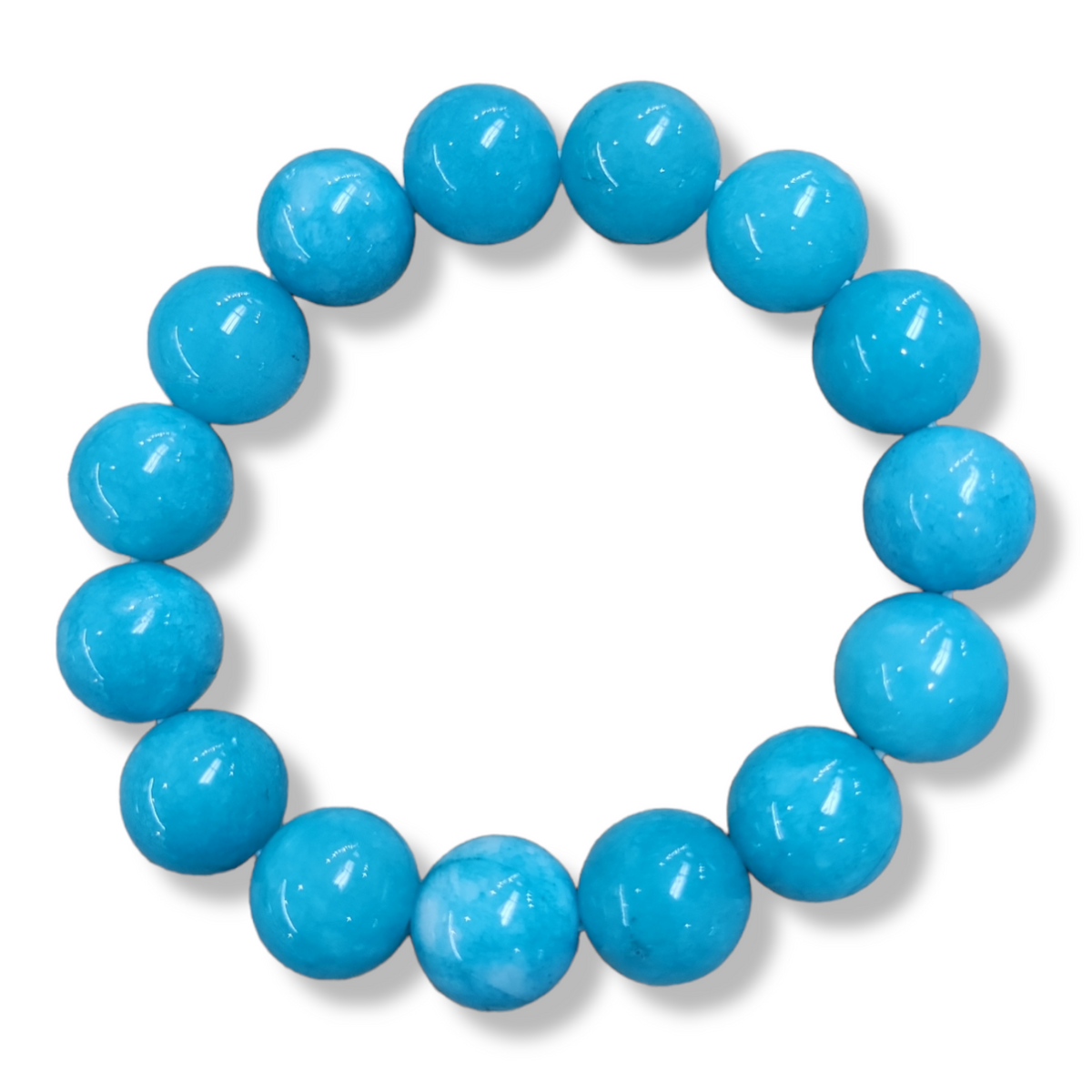 Pop Color Jade Stretch Bracelets, 14mm Jade Beads