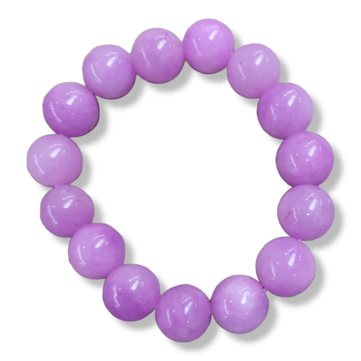 Pop Color Jade Stretch Bracelets, 14mm Jade Beads