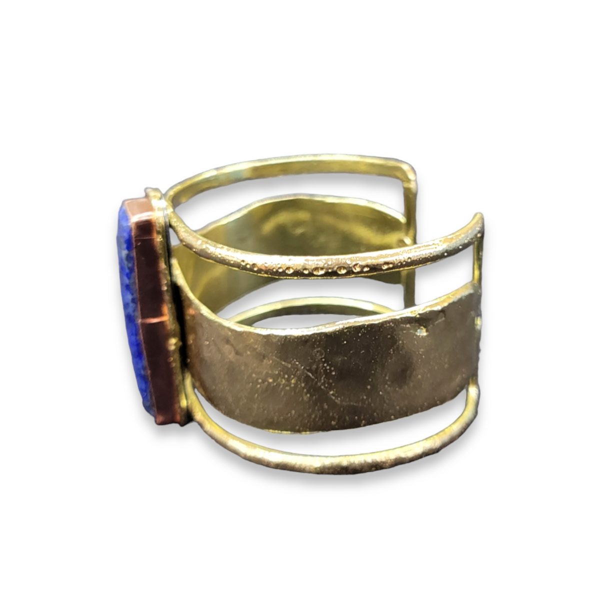 Lapiz lazuli Brass Cuff, Gold Cuff Bracelet